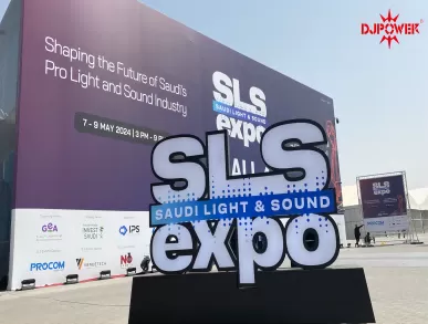 Visitors Crowd DJPOWER's Booth At Saudi Light & Sound Expo 2024